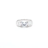2.93ct F/VS1 Square Cushion Cut LAB Diamond 3 Stone Ring Set in White Gold