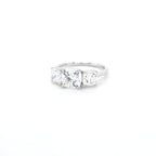 2.93ct F/VS1 Square Cushion Cut LAB Diamond 3 Stone Ring Set in White Gold