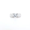 2.93ct F/VS1 Square Cushion Cut LAB Diamond 3 Stone Ring Set in White Gold
