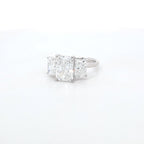 3.59ct D/VS1 Radiant Cut LAB Diamond 3 Stone Ring Set in White Gold