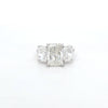 4.92ct G/SI1 Radiant Cut LAB Diamond 3 Stone Ring Set in White Gold