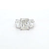4.92ct G/SI1 Radiant Cut LAB Diamond 3 Stone Ring Set in White Gold