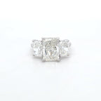4.92ct G/SI1 Radiant Cut LAB Diamond 3 Stone Ring Set in White Gold