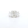 4.92ct G/SI1 Radiant Cut LAB Diamond 3 Stone Ring Set in White Gold