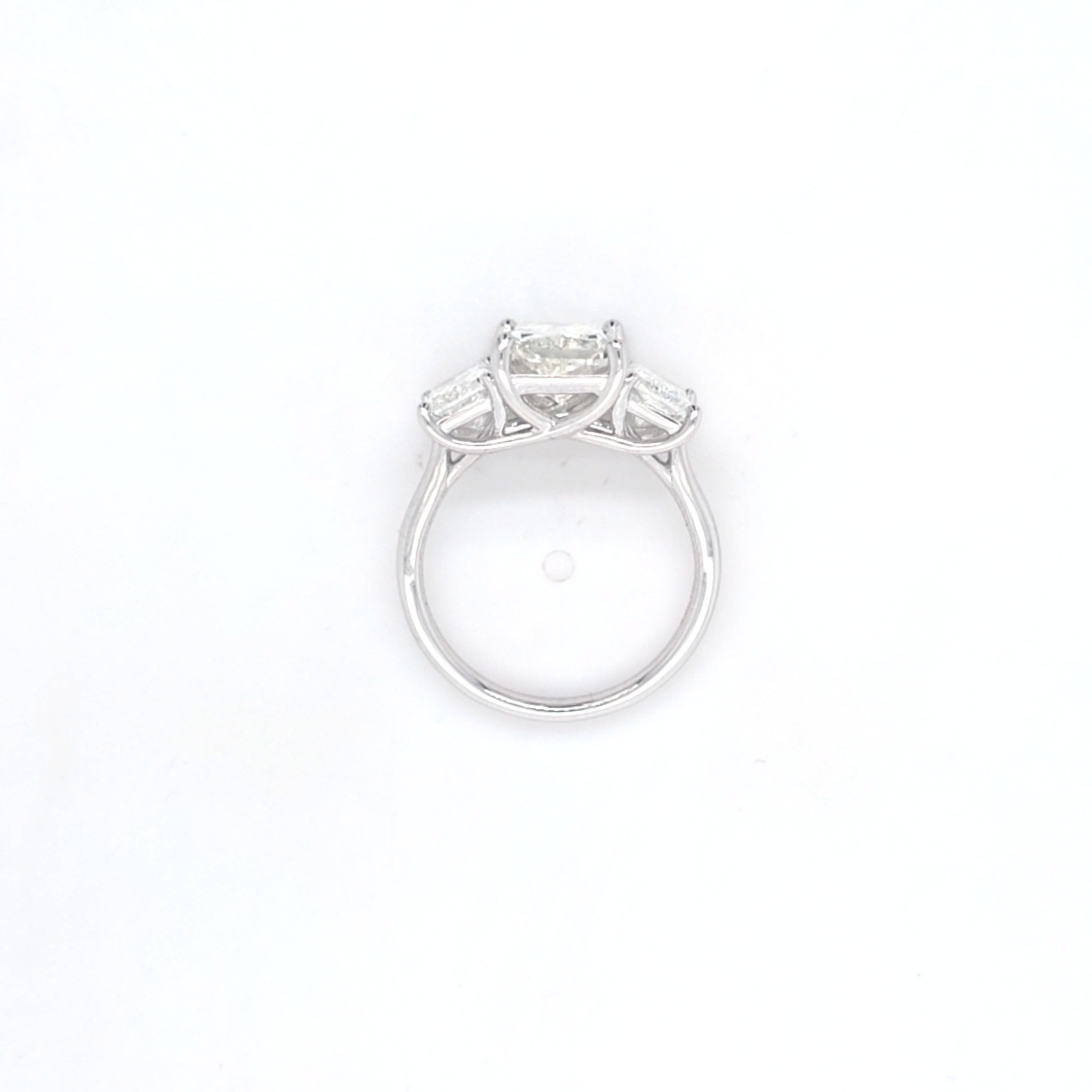 4.92ct G/SI1 Radiant Cut LAB Diamond 3 Stone Ring Set in White Gold - Montpellier Jewellers