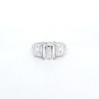 3.75ct E/VS1 Emerald Cut LAB Diamond 3 Stone Ring Set in White Gold