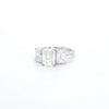 3.75ct E/VS1 Emerald Cut LAB Diamond 3 Stone Ring Set in White Gold