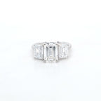 3.75ct E/VS1 Emerald Cut LAB Diamond 3 Stone Ring Set in White Gold