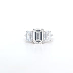 3.75ct E/VS1 Emerald Cut LAB Diamond 3 Stone Ring Set in White Gold