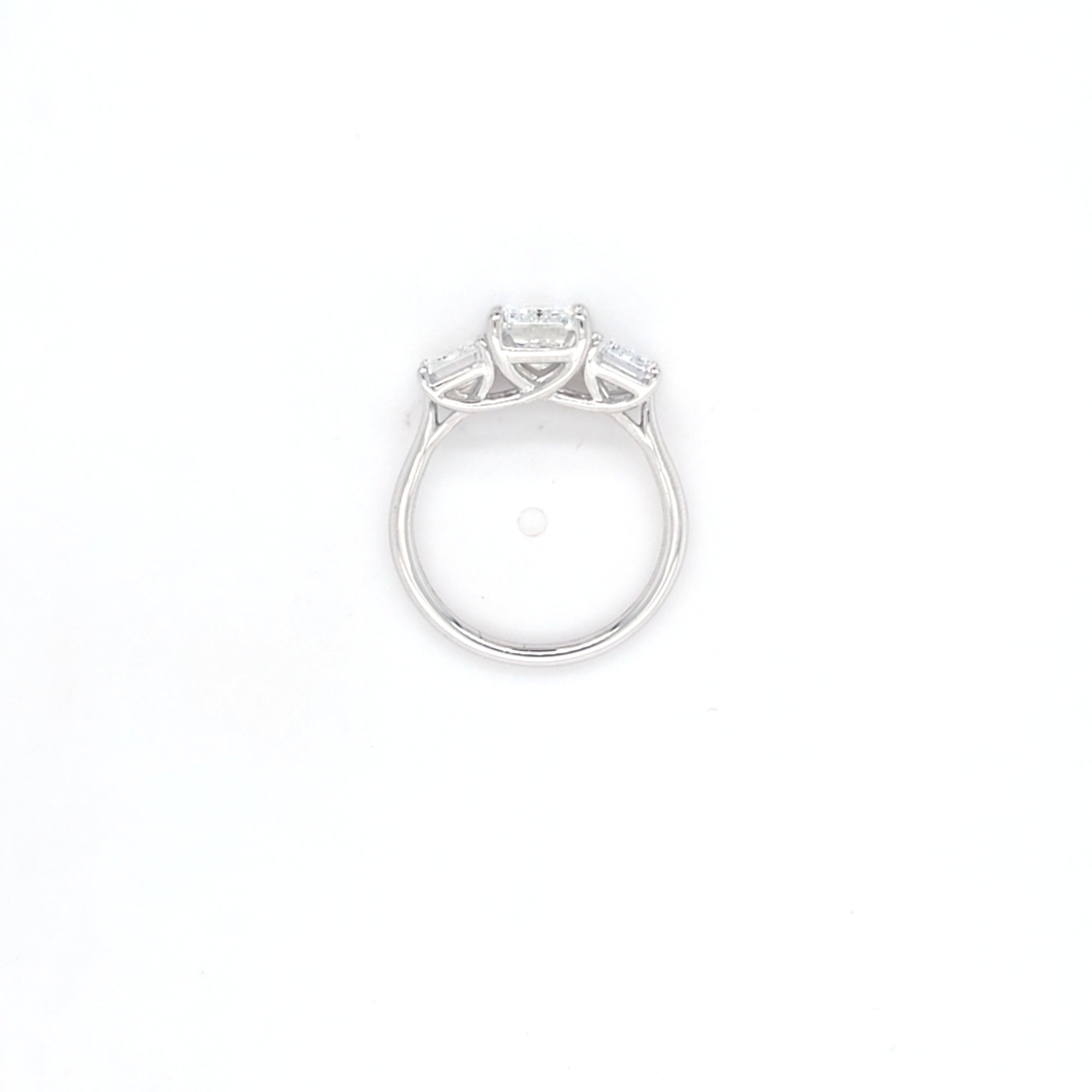 3.75ct E/VS1 Emerald Cut LAB Diamond 3 Stone Ring Set in White Gold