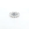 5.06ct G/VVS2 Emerald Cut LAB Diamond 3 Stone Ring Set in White Gold