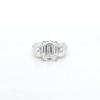 5.06ct G/VVS2 Emerald Cut LAB Diamond 3 Stone Ring Set in White Gold