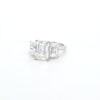5.06ct G/VVS2 Emerald Cut LAB Diamond 3 Stone Ring Set in White Gold