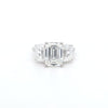 5.06ct G/VVS2 Emerald Cut LAB Diamond 3 Stone Ring Set in White Gold