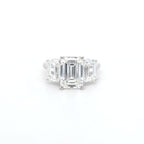 5.06ct G/VVS2 Emerald Cut LAB Diamond 3 Stone Ring Set in White Gold