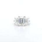 5.06ct G/VVS2 Emerald Cut LAB Diamond 3 Stone Ring Set in White Gold