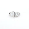 3.04ct G/VS2 Emerald Cut & Pear Shape LAB Diamond Toi et Moi Ring Set in White Gold