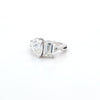 3.04ct G/VS2 Emerald Cut & Pear Shape LAB Diamond Toi et Moi Ring Set in White Gold