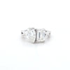 3.04ct G/VS2 Emerald Cut & Pear Shape LAB Diamond Toi et Moi Ring Set in White Gold