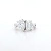 3.04ct G/VS2 Emerald Cut & Pear Shape LAB Diamond Toi et Moi Ring Set in White Gold