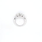 3.04ct G/VS2 Emerald Cut & Pear Shape LAB Diamond Toi et Moi Ring Set in White Gold