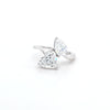 3.05ct F/VVS2 Heart Shape & Pear Shape LAB Diamond Toi et Moi Ring Set in White Gold