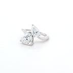 3.05ct F/VVS2 Heart Shape & Pear Shape LAB Diamond Toi et Moi Ring Set in White Gold