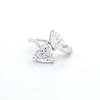 3.05ct F/VVS2 Heart Shape & Pear Shape LAB Diamond Toi et Moi Ring Set in White Gold