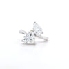 3.05ct F/VVS2 Heart Shape & Pear Shape LAB Diamond Toi et Moi Ring Set in White Gold