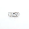 4.54ct F/VS1 Square Cushion Cut LAB Diamond 3 Stone Ring Set in White Gold