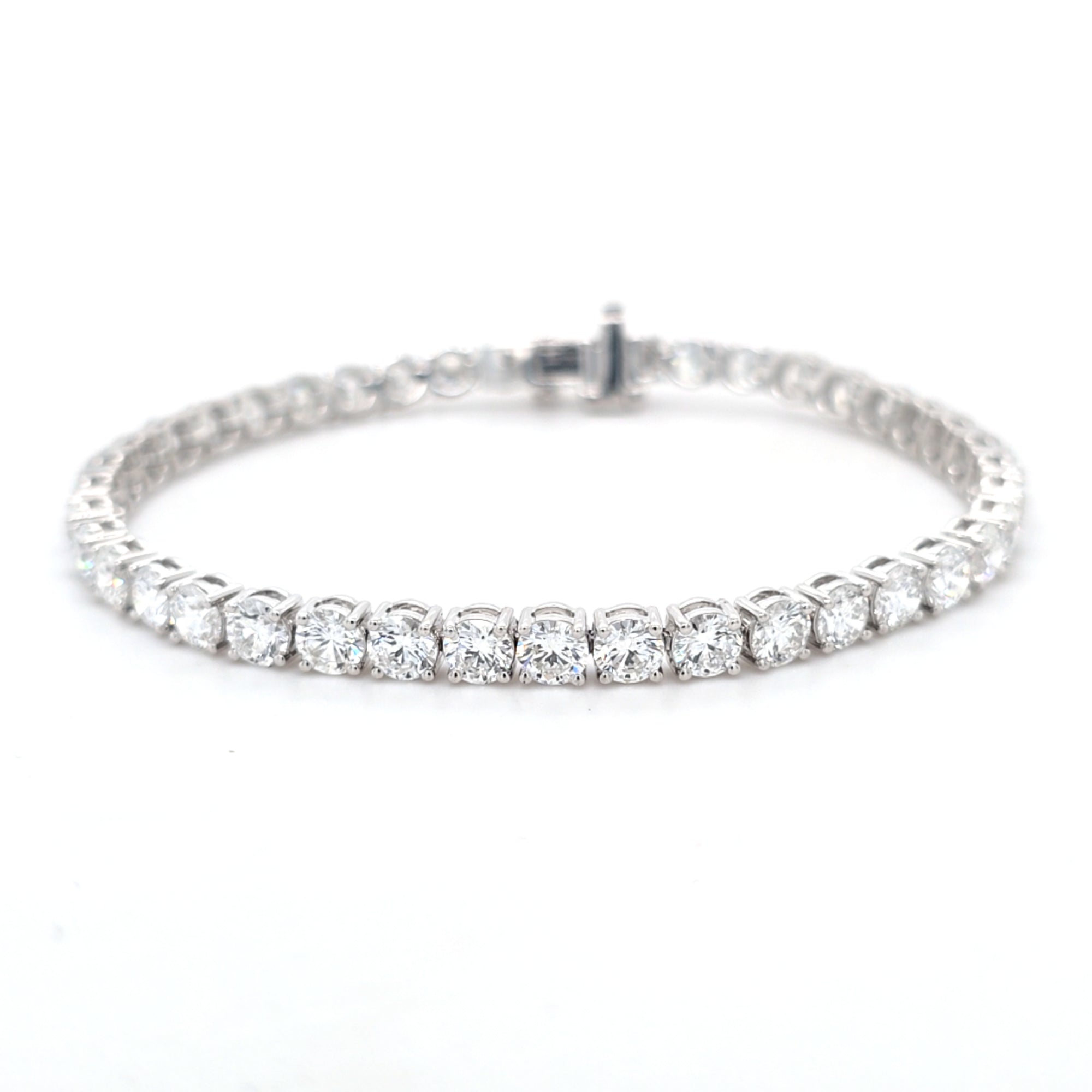 10.03ct LAB Diamond Line Bracelet Set in White Gold