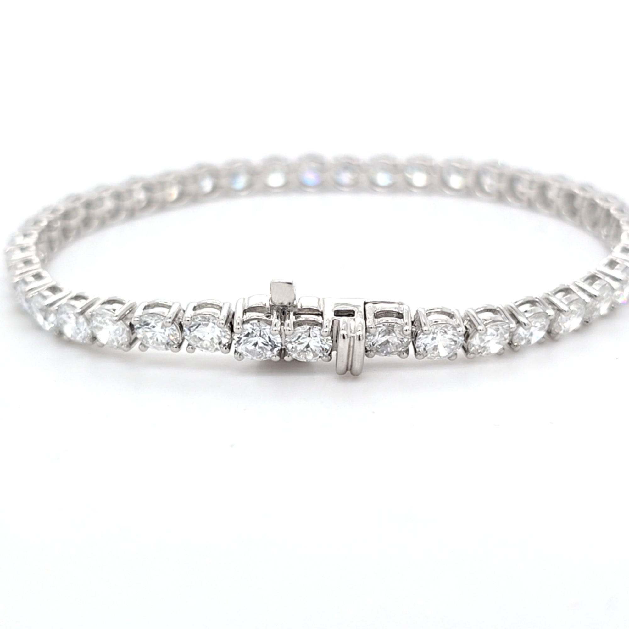 10.03ct LAB Diamond Line Bracelet Set in White Gold