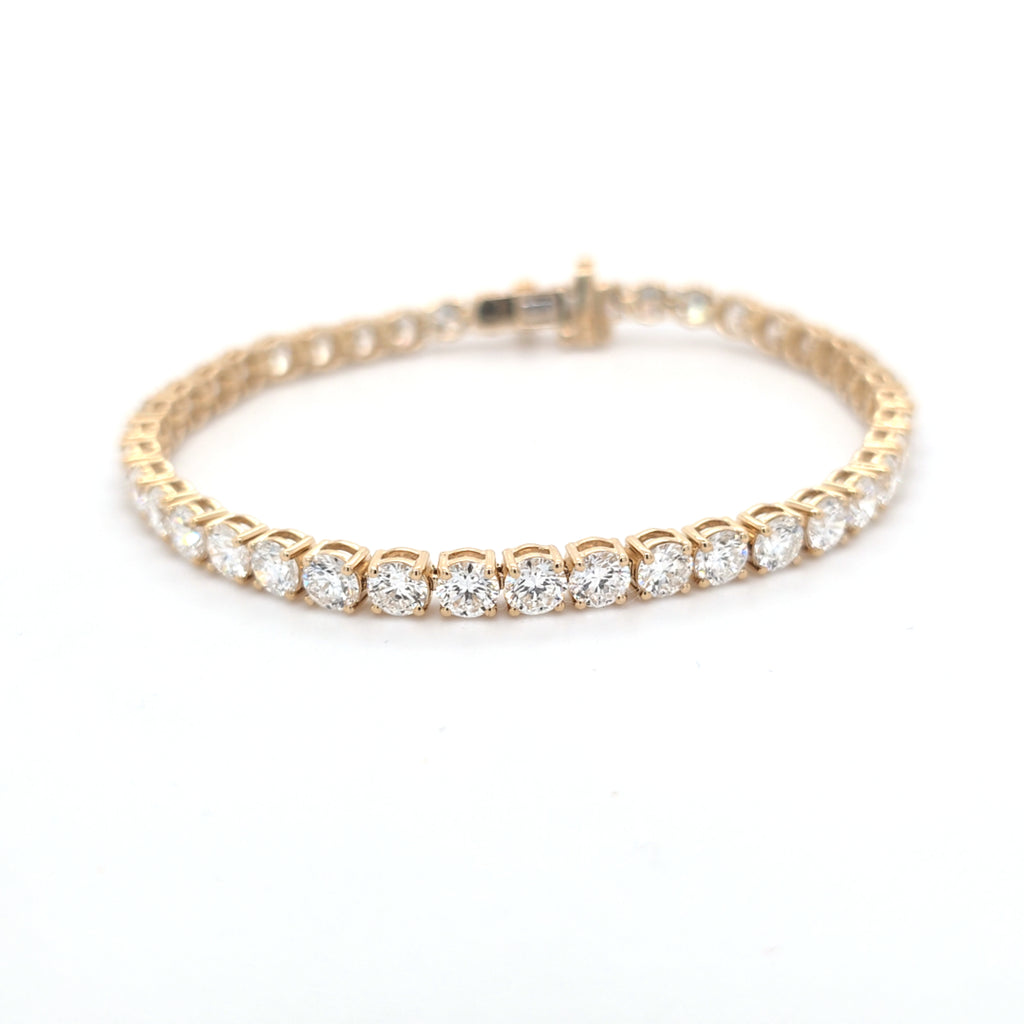 10.03ct LAB Diamond Line Bracelet Set in Yellow Gold