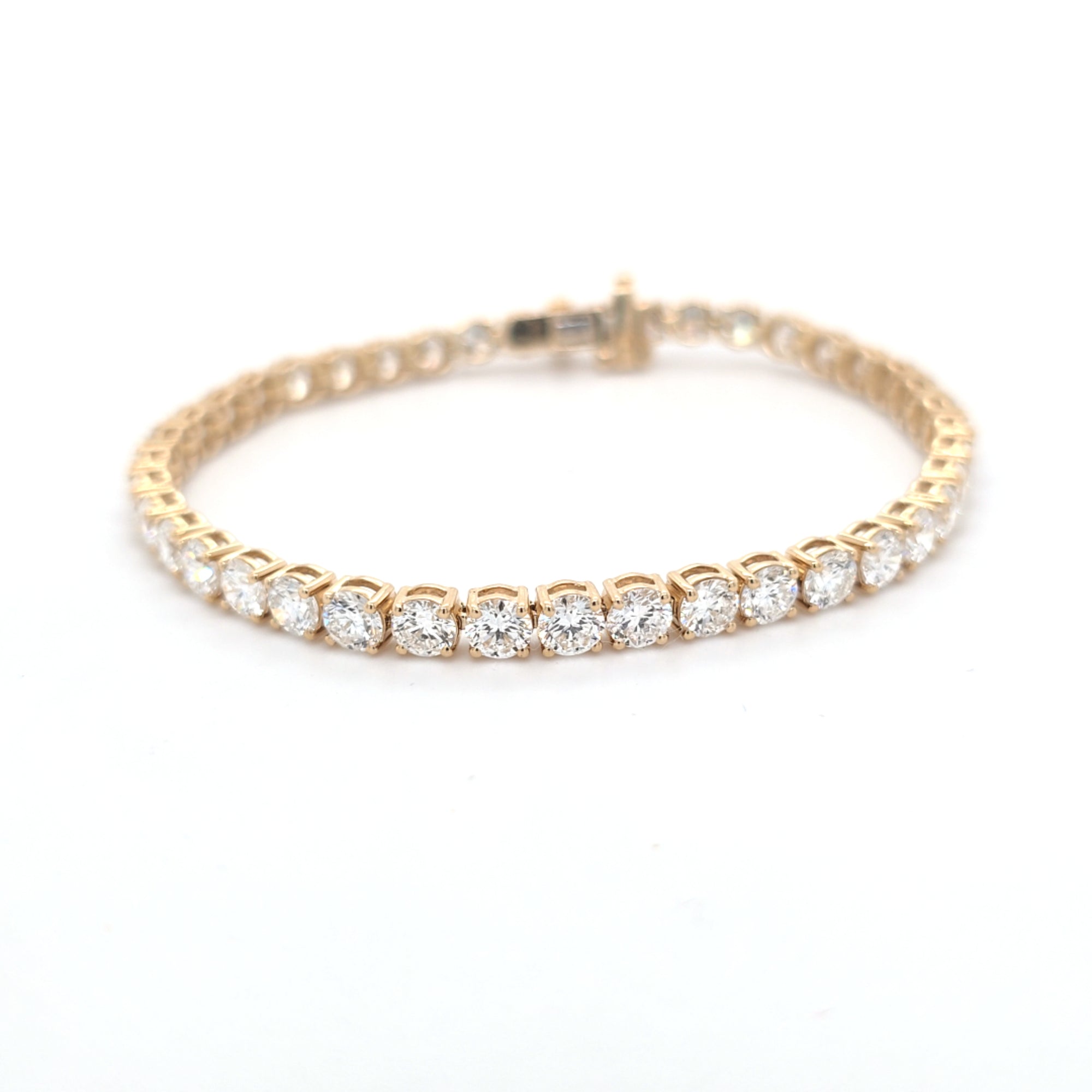 10.03ct LAB Diamond Line Bracelet Set in Yellow Gold