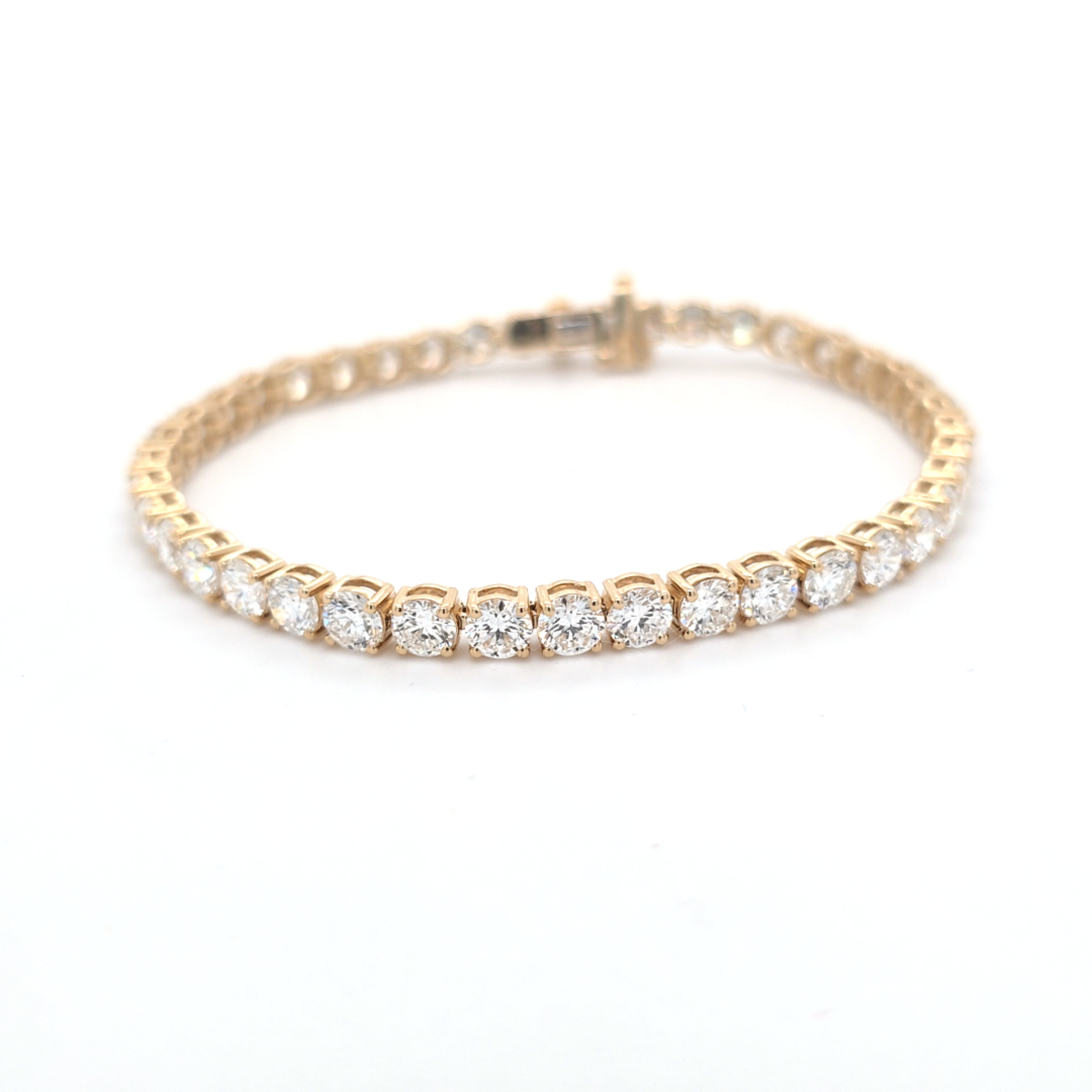 10.03ct LAB Diamond Line Bracelet Set in Yellow Gold - Montpellier Jewellers