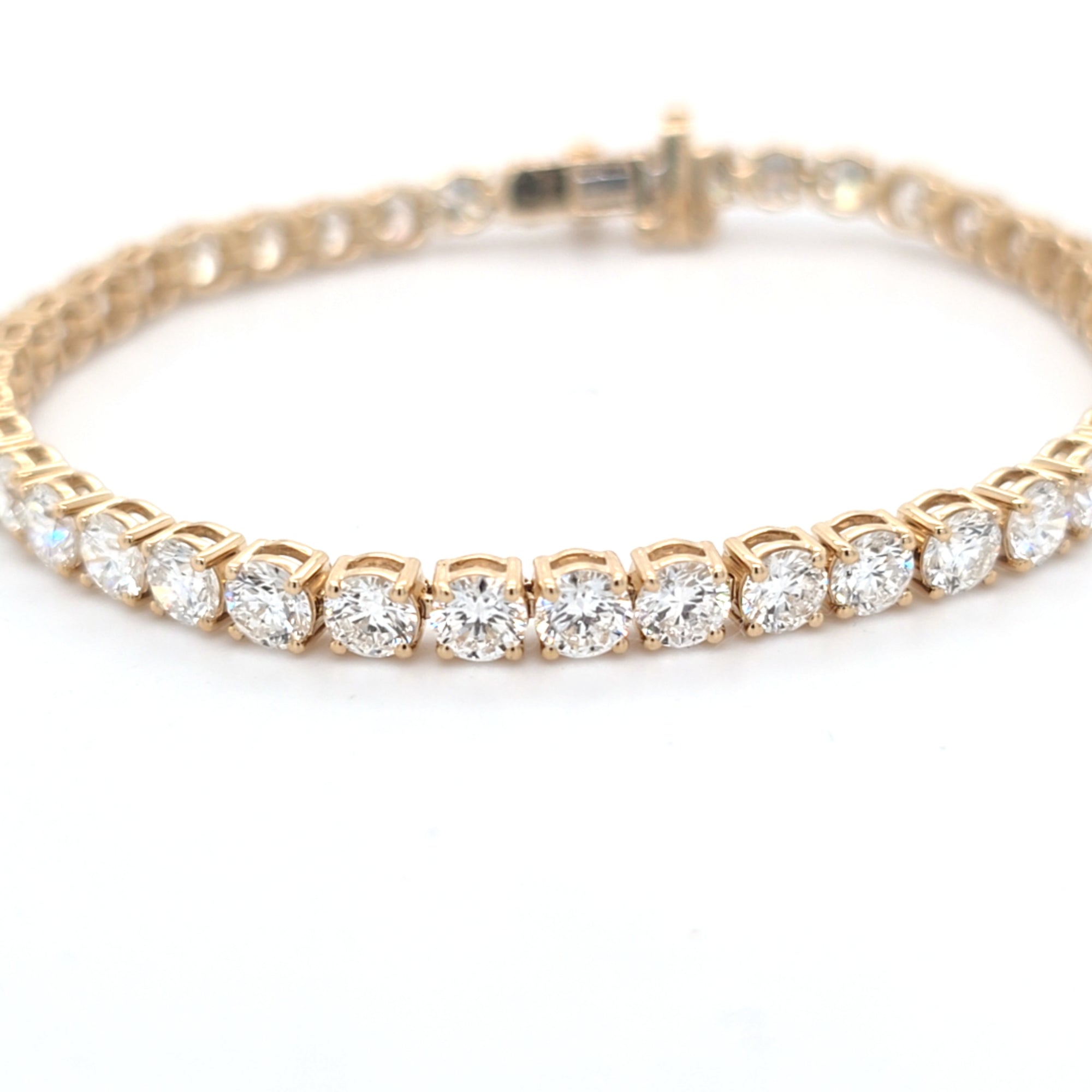 10.03ct LAB Diamond Line Bracelet Set in Yellow Gold