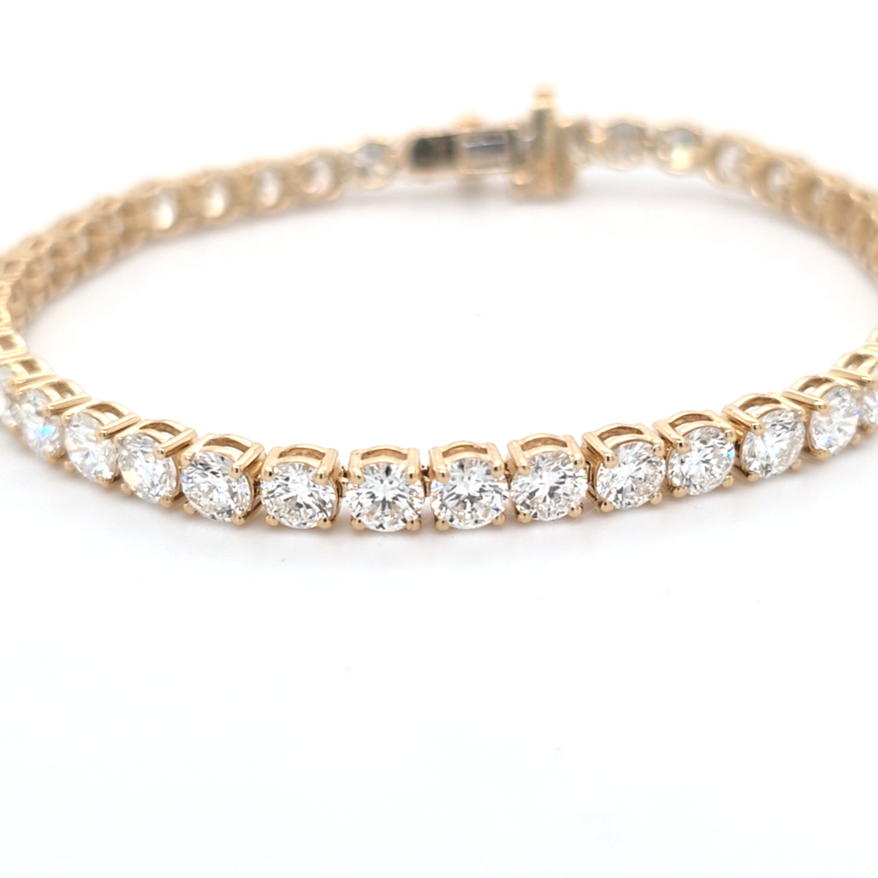 10.03ct LAB Diamond Line Bracelet Set in Yellow Gold - Montpellier Jewellers