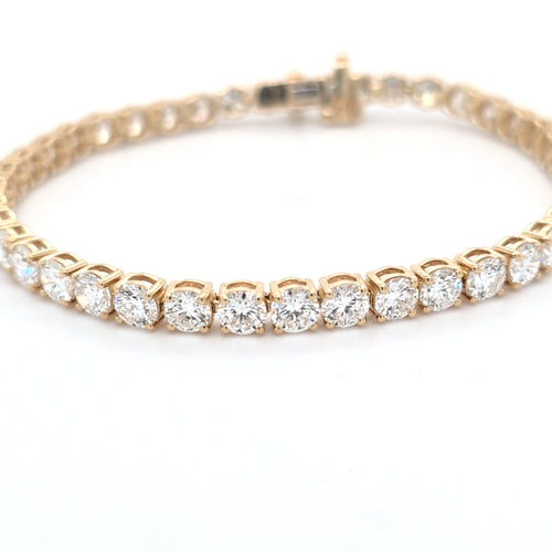 10.03ct LAB Diamond Line Bracelet Set in Yellow Gold - Montpellier Jewellers