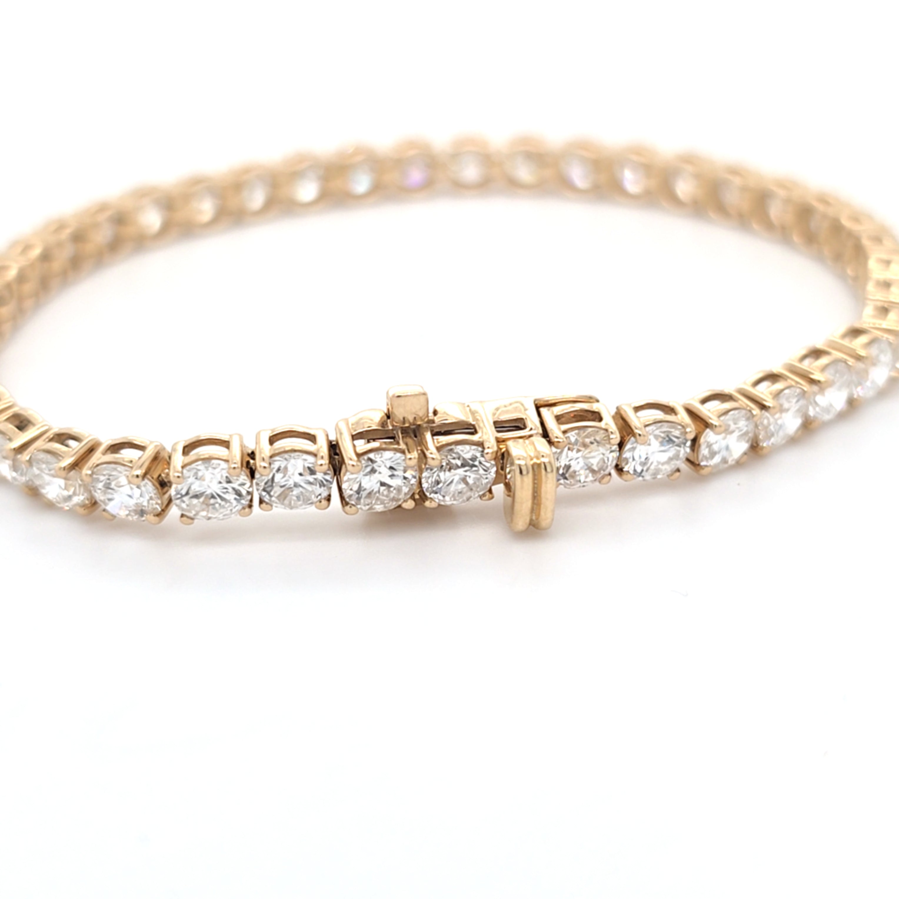 10.03ct LAB Diamond Line Bracelet Set in Yellow Gold - Montpellier Jewellers