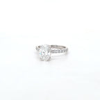 IGI 1.58ct D/VS2 Oval Shape LAB Diamond Ring with Diamond Shoulders set in Platinum - Montpellier Jewellers
