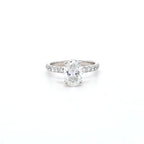 IGI 1.58ct D/VS2 Oval Shape LAB Diamond Ring with Diamond Shoulders set in Platinum - Montpellier Jewellers