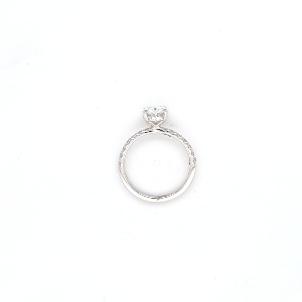 IGI 1.58ct D/VS2 Oval Shape LAB Diamond Ring with Diamond Shoulders set in Platinum - Montpellier Jewellers