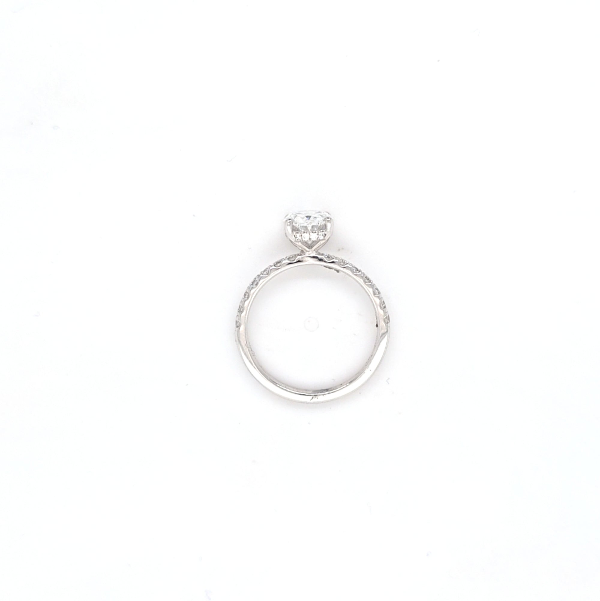 IGI 1.58ct D/VS2 Oval Shape LAB Diamond Ring with Diamond Shoulders set in Platinum - Montpellier Jewellers