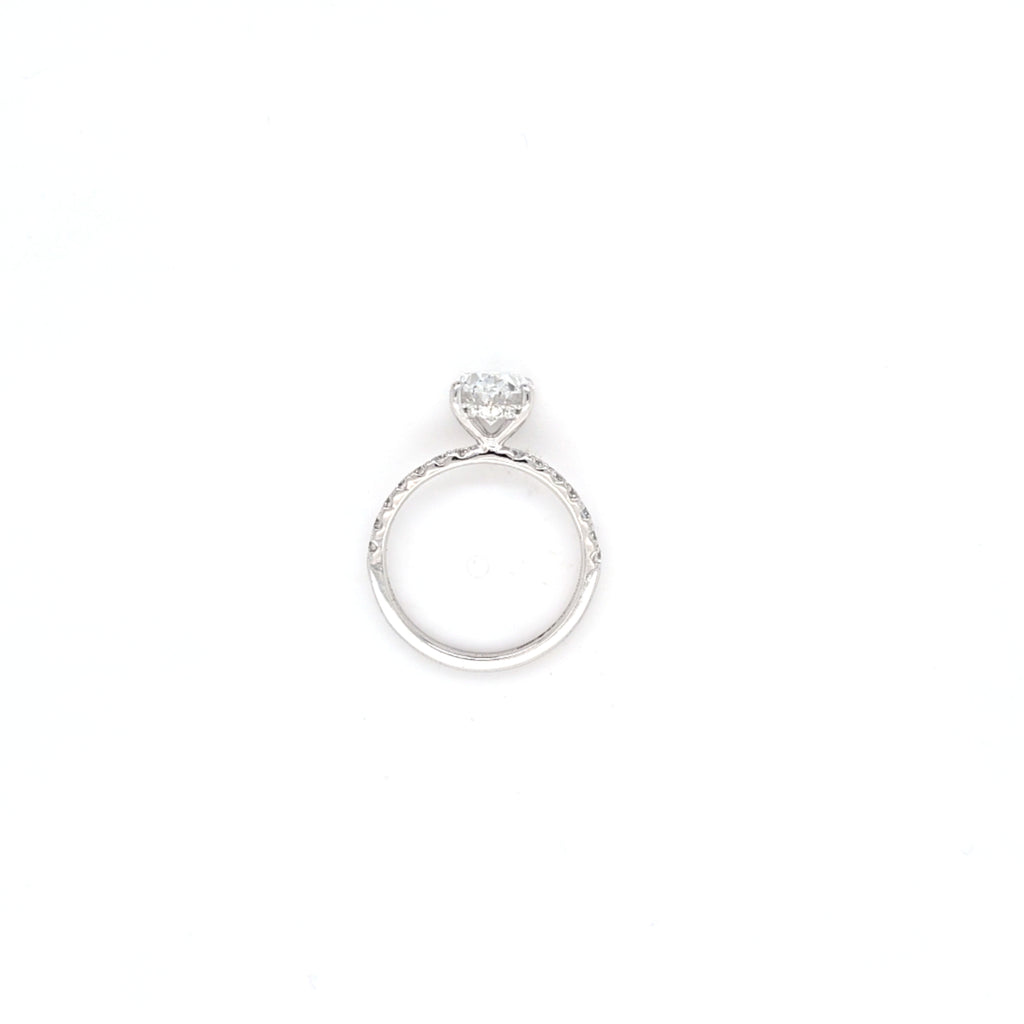 IGI 2.01ct D/VS2 Oval Shape LAB Diamond Ring with Diamond Shoulders set in Platinum - Montpellier Jewellers