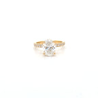 IGI 2.00ct D/VS2 Oval Shape LAB Diamond Ring with Diamond Shoulders set in 18ct Yellow Gold - Montpellier Jewellers
