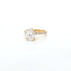 IGI 2.00ct D/VS2 Oval Shape LAB Diamond Ring with Diamond Shoulders set in 18ct Yellow Gold - Montpellier Jewellers