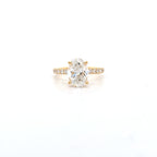 IGI 2.00ct D/VS2 Oval Shape LAB Diamond Ring with Diamond Shoulders set in 18ct Yellow Gold - Montpellier Jewellers
