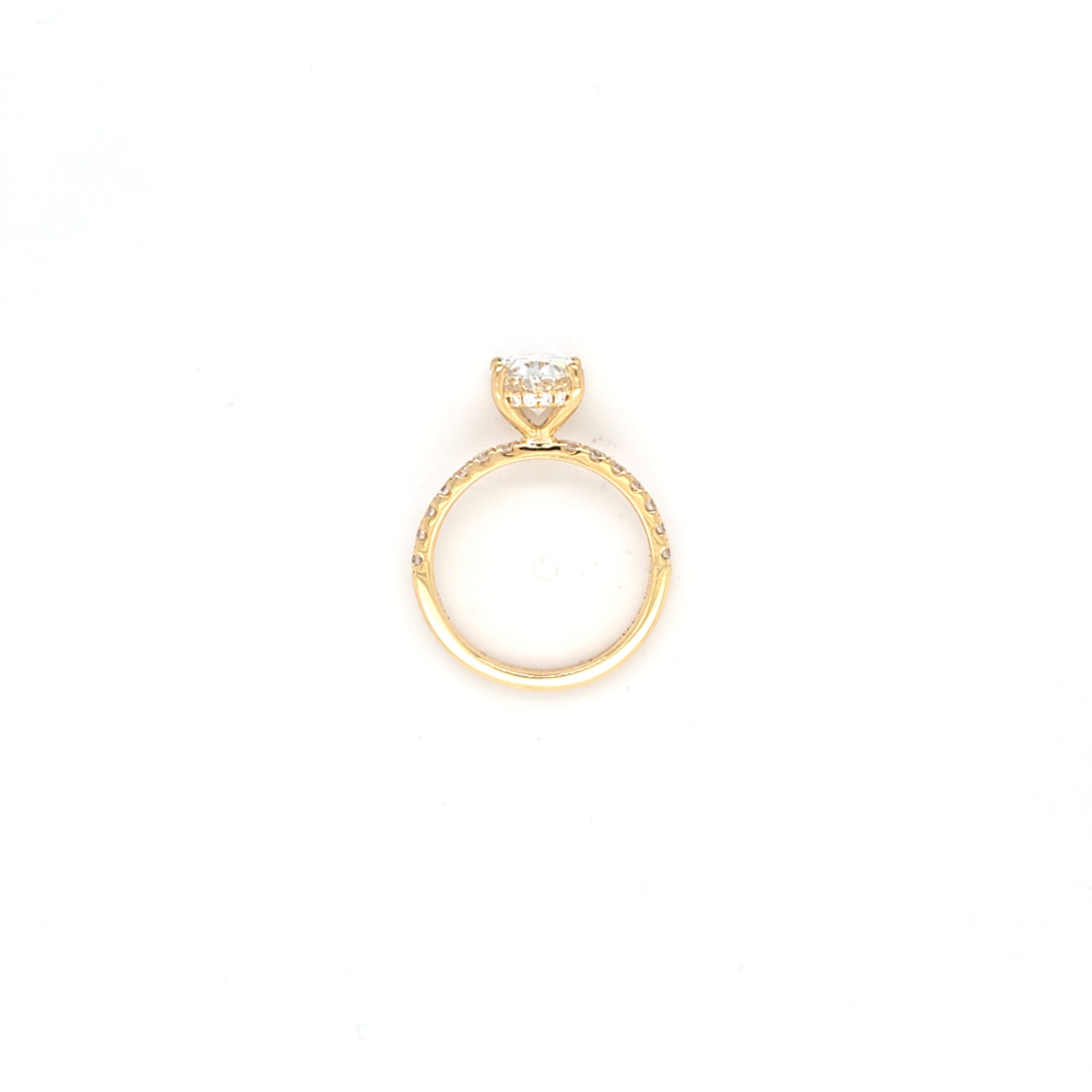 IGI 2.00ct D/VS2 Oval Shape LAB Diamond Ring with Diamond Shoulders set in 18ct Yellow Gold - Montpellier Jewellers