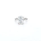 IGI 3.00ct D/VS2 Oval Shape LAB Diamond Ring with Diamond Shoulders set in Platinum - Montpellier Jewellers