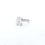IGI 3.00ct D/VS2 Oval Shape LAB Diamond Ring with Diamond Shoulders set in Platinum - Montpellier Jewellers